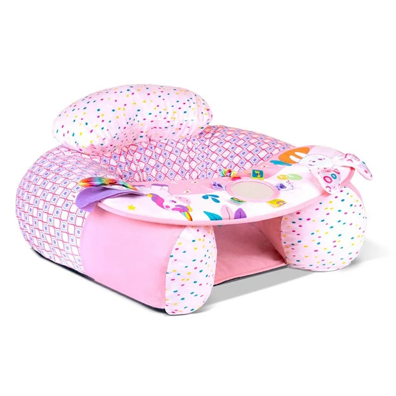 Baby Inflatable Seat Cute Infant Back Support Sofa with Teethers Mirrors Toddler Chair for Sitting up Floor Seat inflatable baby seat