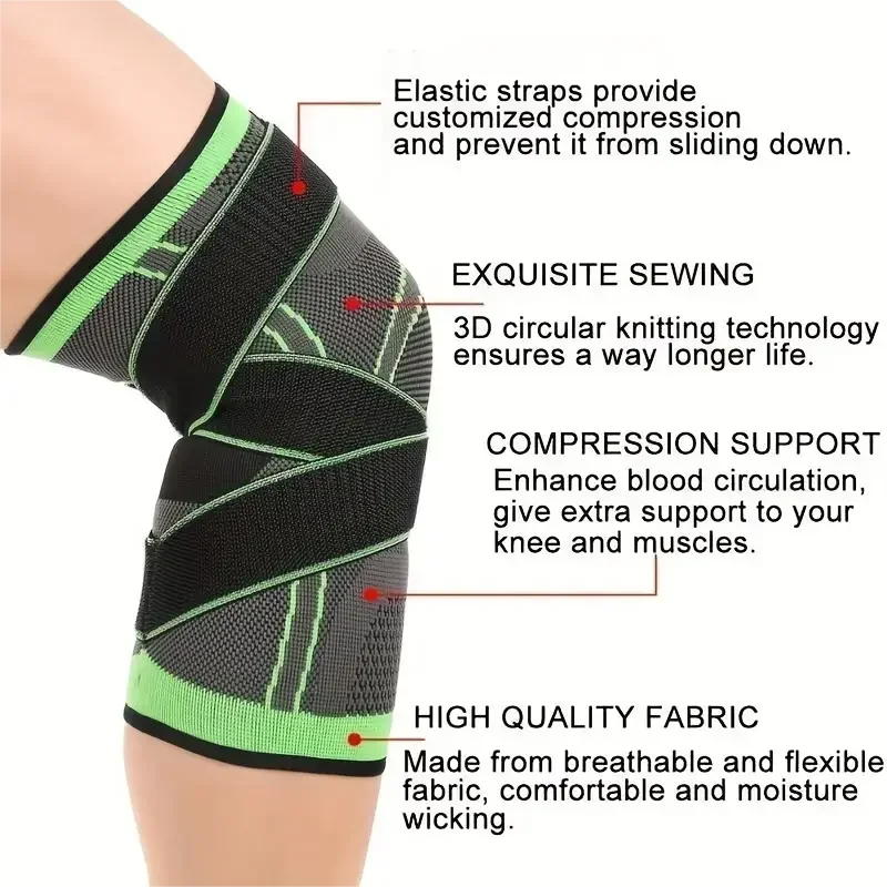 Knee Pad Knee Brace Knee Wraps Band Compression Exercise Fitness Knee Pads Running Mountaineering Basketball Knee Pads Warm Nylon Sports Pads