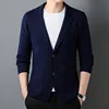 Men 100% Super Fine Merino Wool Blazer Coat 2024 Spring Autumn Knitted Pure Wool Man Single Breasted Cardigan 3
