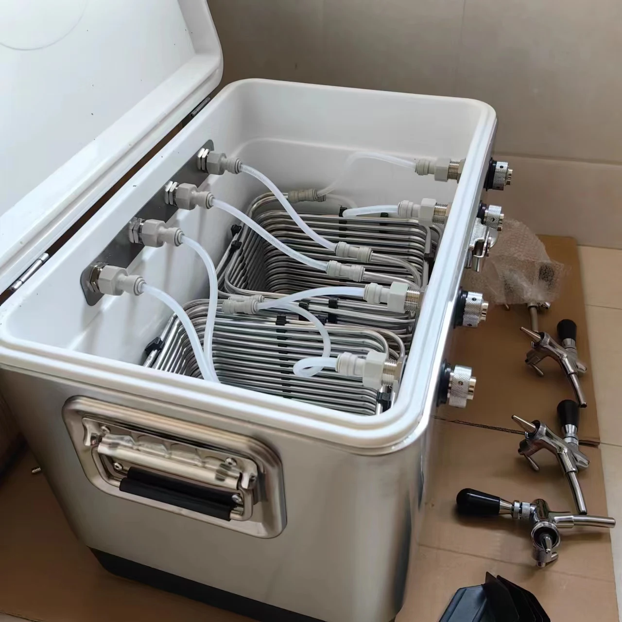 American Beverage 3 Faucet Keg Jockey Box Coil Cooler 3