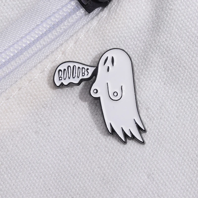 Spooky Boobs Enamel Pins Custom Ghost Brooches Lapel Badge Hat Clothes  Backpack Jewelry Pins Halloween Funny Brooch Accessories - AliExpress