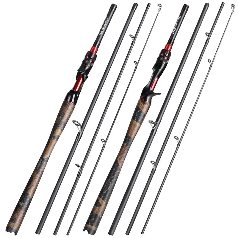 Sougayilang 1.98m Spinning Rod Casting Rods Lure Fishing Rod Ultralight  Carbon Fiber for Travel Fishing Freshwater Bass Fishing