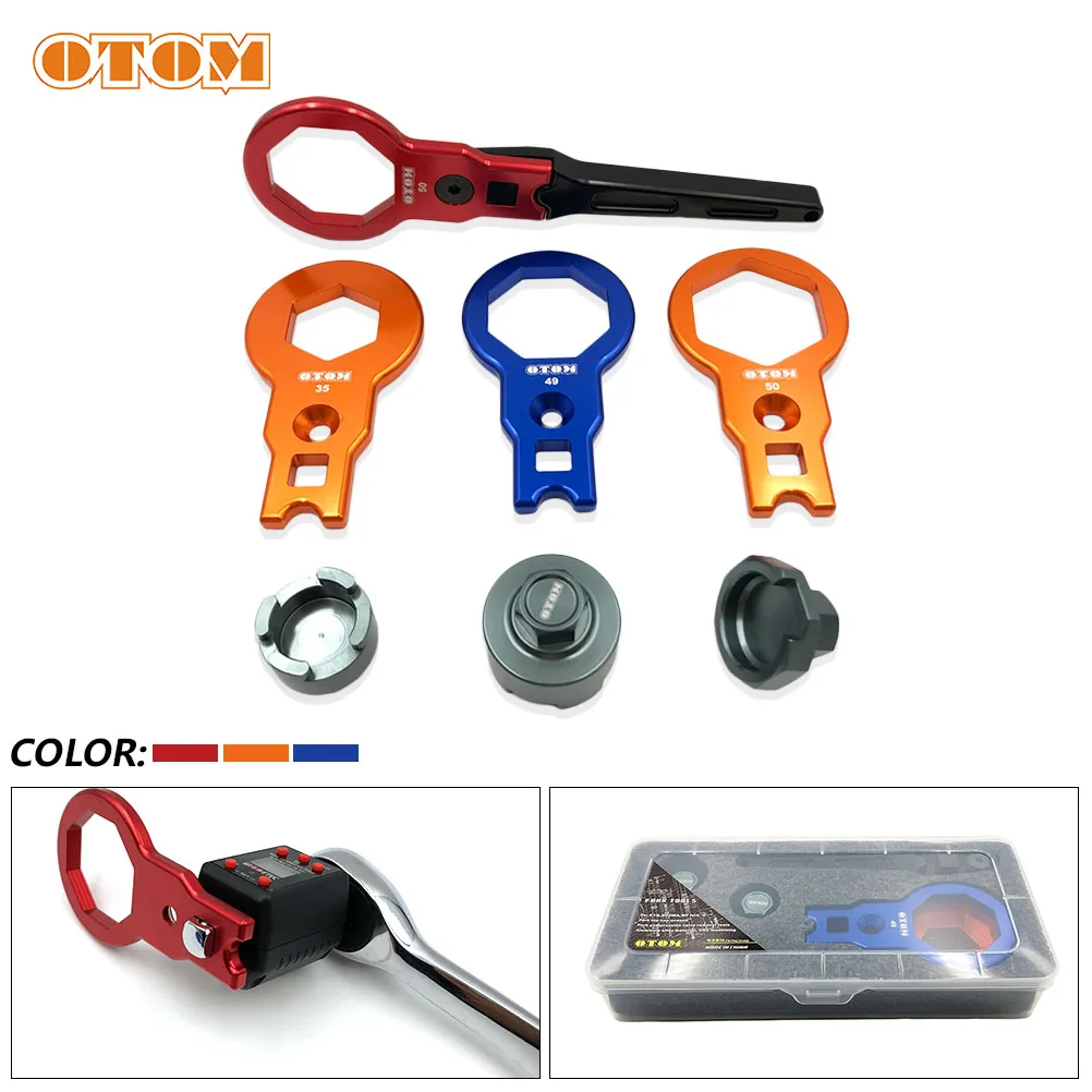 

OTOM Motorcycle Front Shock Absorber 50/49/35mm Fork Cap Wrench Torque Meter Spanner Compression Valve Removal Tool For KTM TC