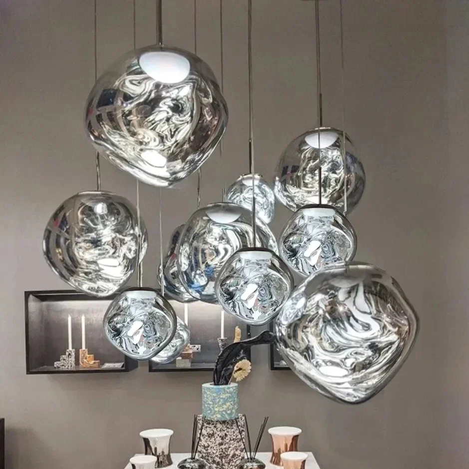 Lampada A Sospensione In Vetro Lavico Nordico Lampadari A Led Moderni Per Soggiorno Cucina Lustre In Pvc Decorazioni Per La Casa Lampada A Sospensione