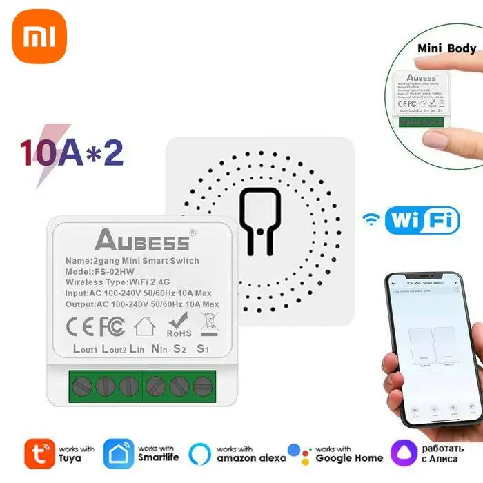 

Xiaomi 2/3/4 Gang Tuya WiFi Switch Module With Dual Way Control Smart Life Smart Home Interruptor Work For Alexa Google Home