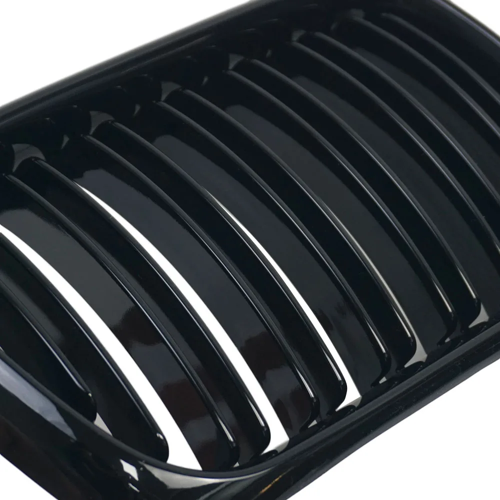 Matte Black Kidney Grille Set For BMW E36 92-1996 318i 325i - Front Mesh Grills, Direct Replacement