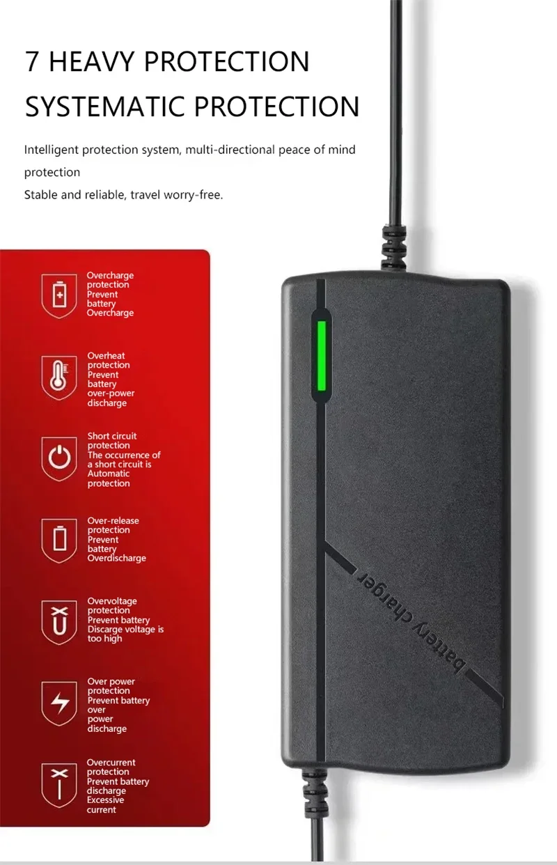 48V 2A 3A 5A 리튬 배터리 충전기 13S 54.6V Ebike 스쿠터 배터리 팩 스마트 지능형 고속 충전 충전기 EU 플러그