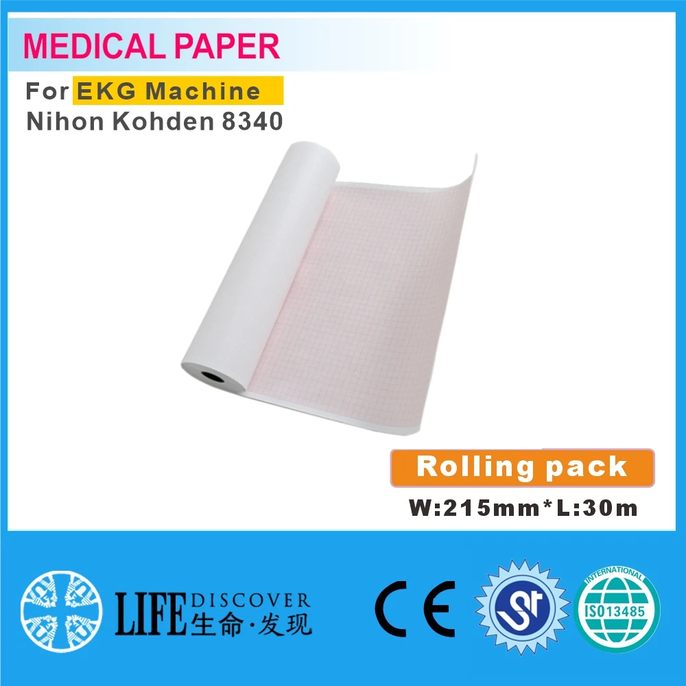 Medical thermal paper 215mm*30m For patient monitor no sheet Nihon Kohden 8340 5rolling pack