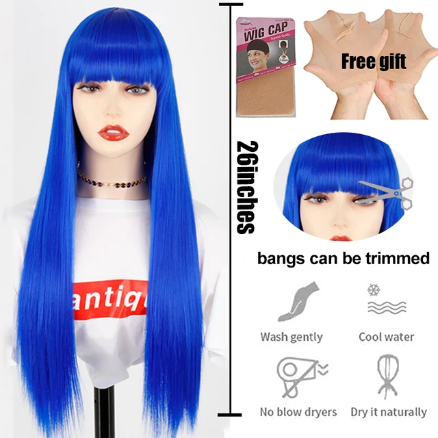 Synthetic Hair Pink and Black Wig Two layers of Wigs Long Straight hair Cosplay Wig Two Tone Ombre Color Women Wigs Lolita Wig P18/22