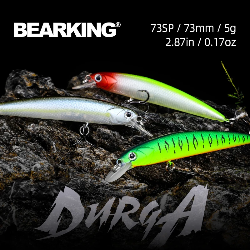 Leurre BEARKING 73mm 5g avec poids magnétique pour pêche précise - Minnow crankbait professionnel qualité premium
