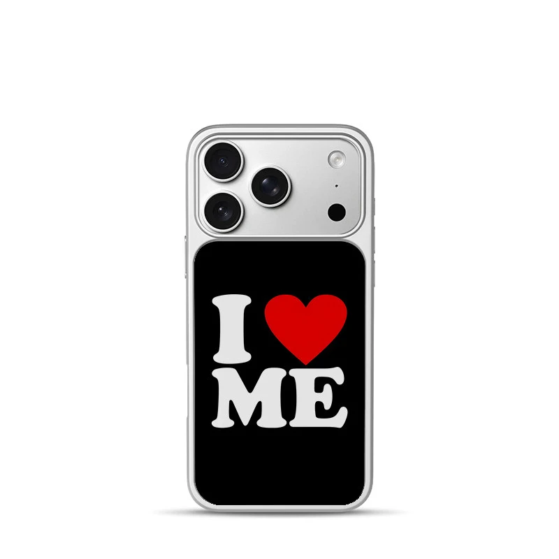 Korean I LOVE ME Red Love Heart Electroplated Phone Case Back Cover