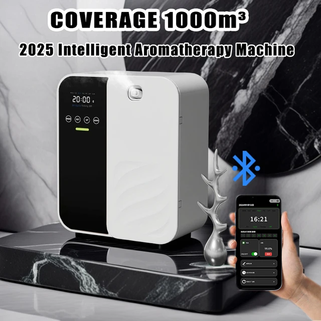 Aroma Diffuser 1000m³ Electric Scent Machine Smell Perfume Essential Oils Air Freshener 500ML Capacity Waterless Diffuser 1
