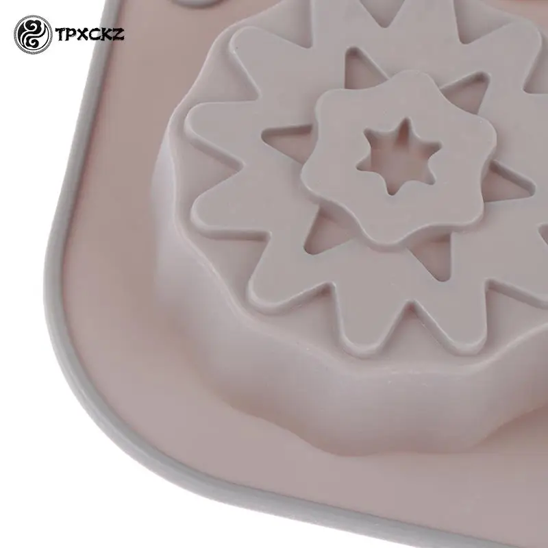 Snowflake Shape Soap Silicone Mold Christmas Aroma Gypsum Plaster Crafts Mould Snow Silicone Soap Candle Molds