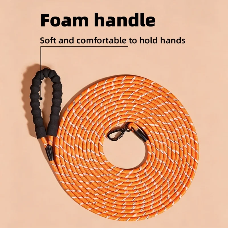 Reflective Nylon Dog Leash with Soft Padded Handle - Durable Training Rope