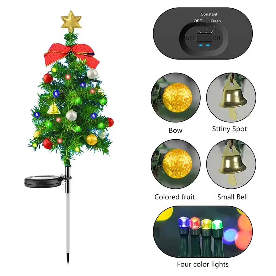 Description Picture 5 of itemSolar Christmas Tree Decor Lights Outdoors Waterproof LED Lawn For Garden Patio Porch Landscape Lamps Christmas Party Gifts