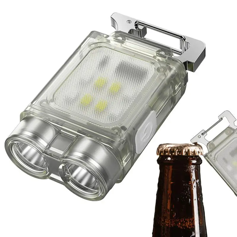 

Брелок, светодиодный фонарик, двойной фонарик, брелок для ключей, фонарик с 6 режимами, Карманный держатель для бутылок