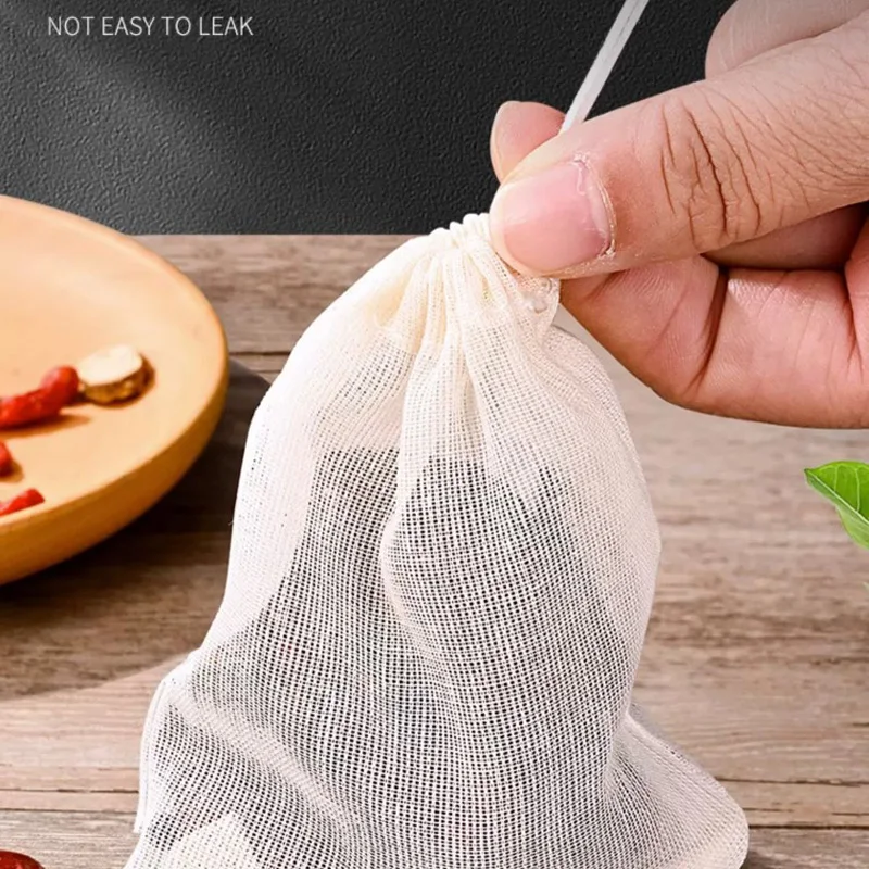 Multifunctional Cotton Drawstring Strainer Reusable Chinese Medicine Filter Bag Kitchen Soup Bag Tea Bags 20pcs/lot tea strainer,disposable tea bags,disposable tea filter bags