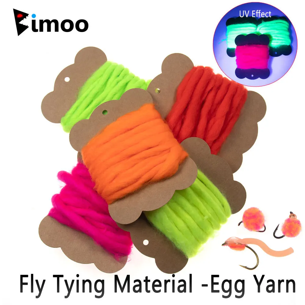 Glo Bug Egg Yarn UV 14 Colors - 4 Ft Pack - Fly Tying Material For Salmon Steelhead Trout