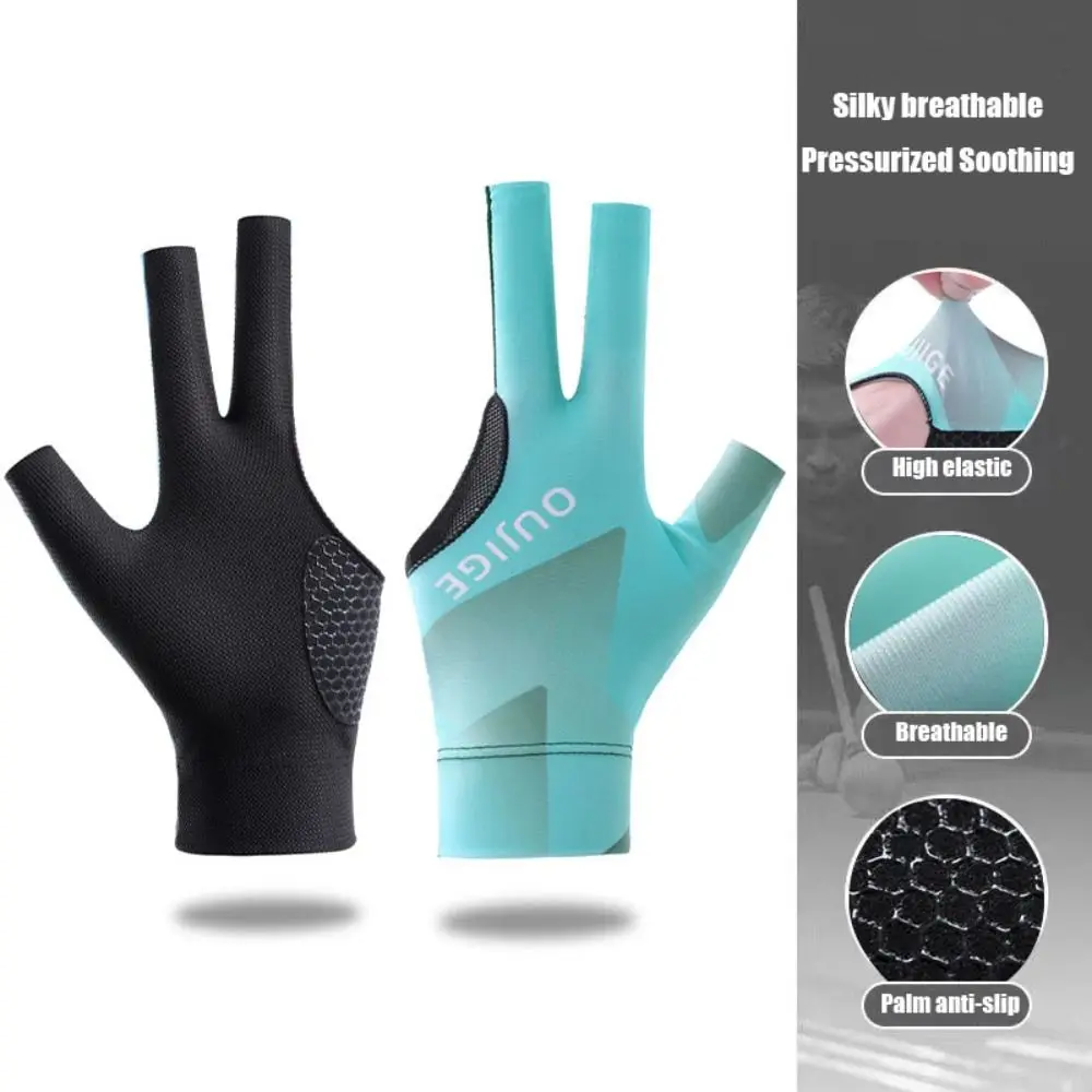 

Anti-sweat Billiards Gloves Wear-resistant Elasticity 3 Fingers Billiard Glove High Elastic Non-slip