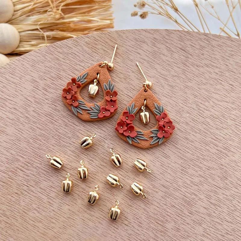 Polymer Clay Cutter Basic Donut Polymer Clay Cutters Earring Cutter Fall Autumn 14K Gold Plated Charms Polymer Clay Tools Charms polymer clay cutter
