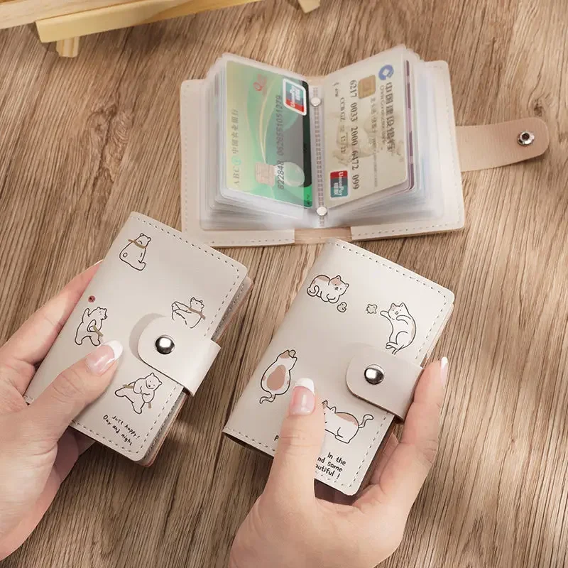ID Cards Holders Anti Thief Cartoon Cat Bank Credit Bus Cards Cover Business Card Holder Coin Pouch Wallets Bag Organizer Purse