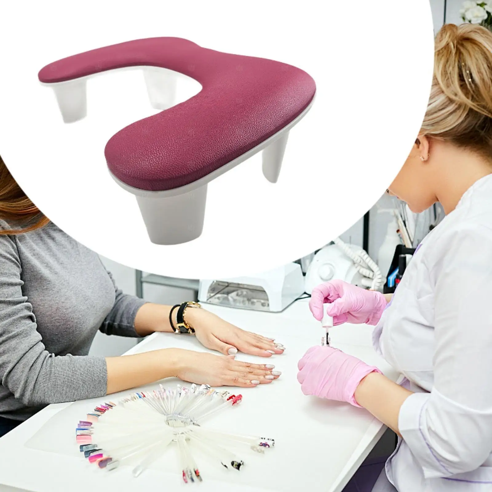 Arm Rest Cushion for Nails U Shape PU Leather Manicure Pillow Armrest Nail Art