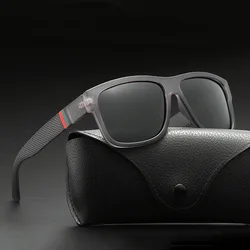Polarized Vintage Square Sunglasses - Luxury Retro Classic Sports & Outdoor Eyewear (Black)