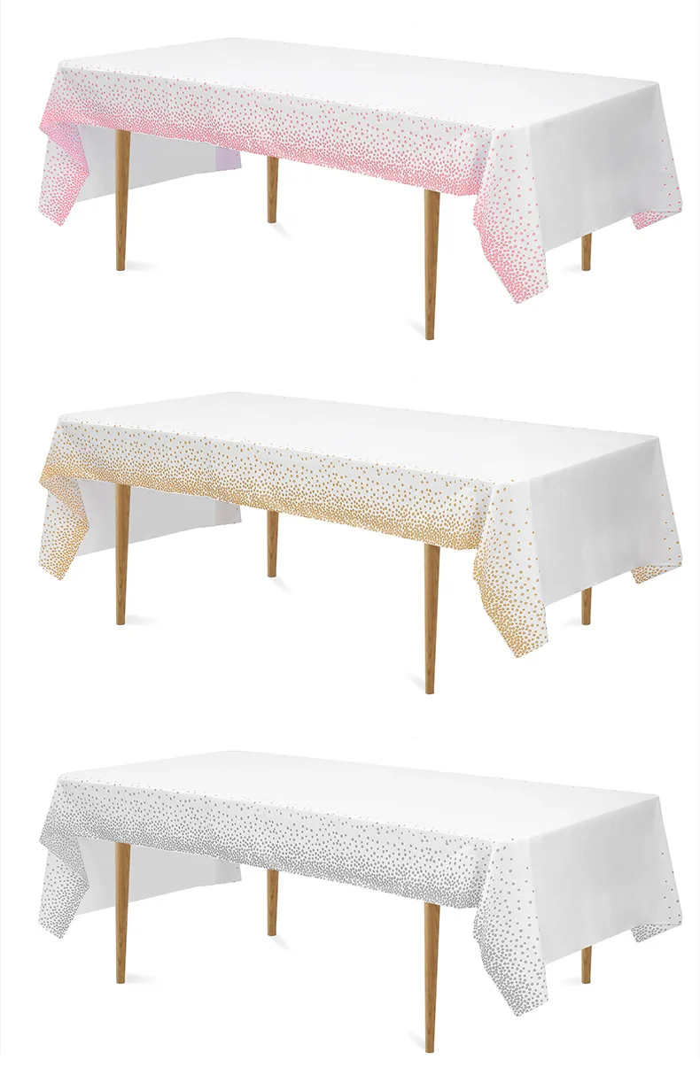 Tovaglia Festa Bianco E Oro Con Pois - Usa E Getta Elegante (137x274 Cm) - Foto 10