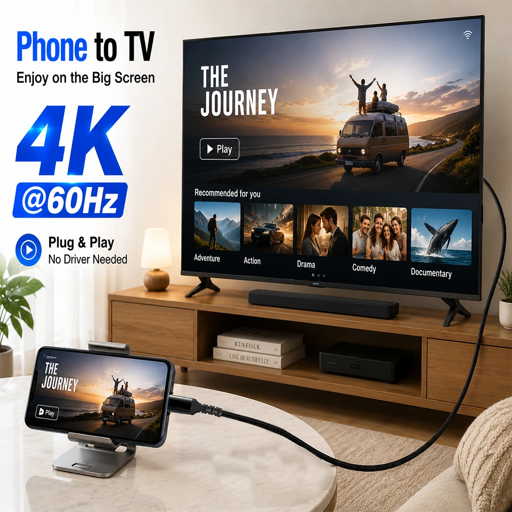 4K 60Hz USB-C to HDMI Cable Adapter
