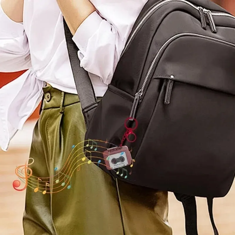 Retro Mini Music Keychain Recorder Storage Box