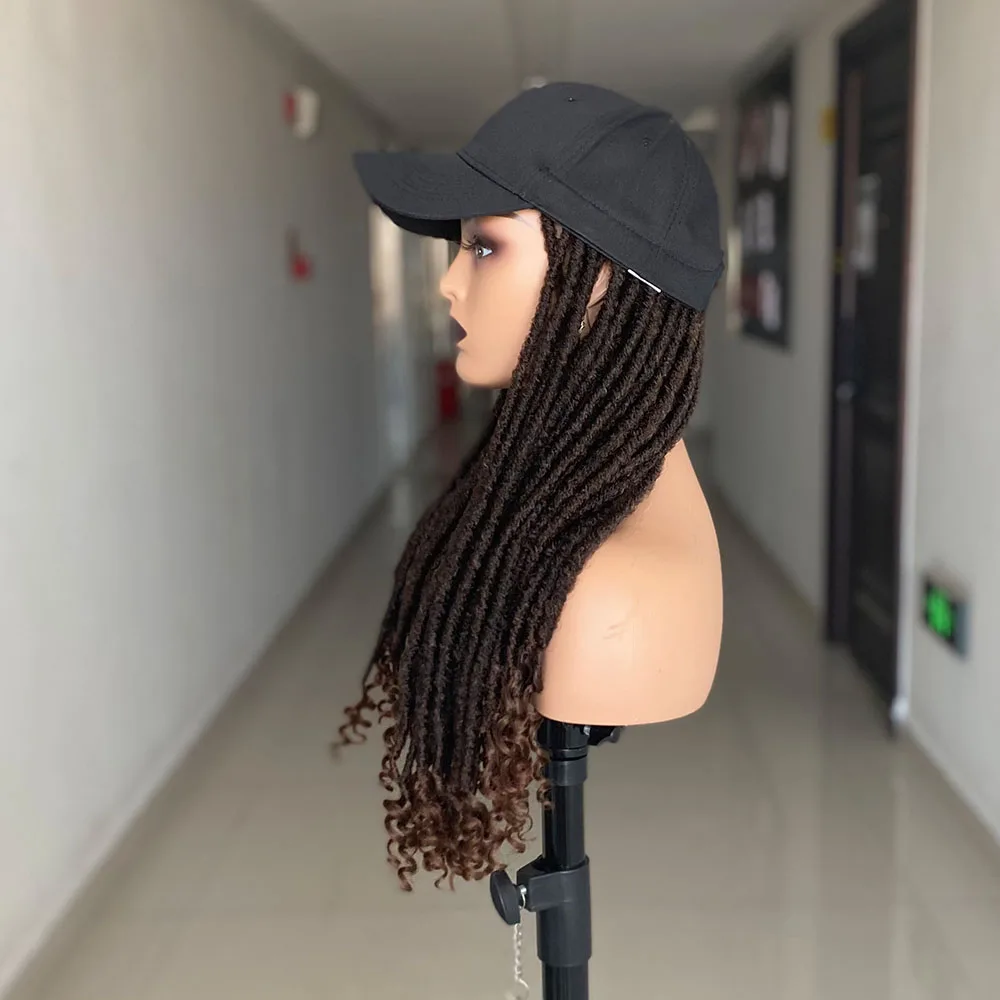 Baseball Cap Dreadlocks Wigs For Women Dark Brown New