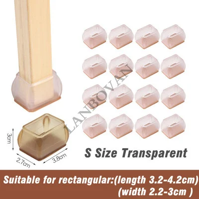 16pcs Enhanced Silicone Furniture Leg Protectors - Non-Slip Felt Pads