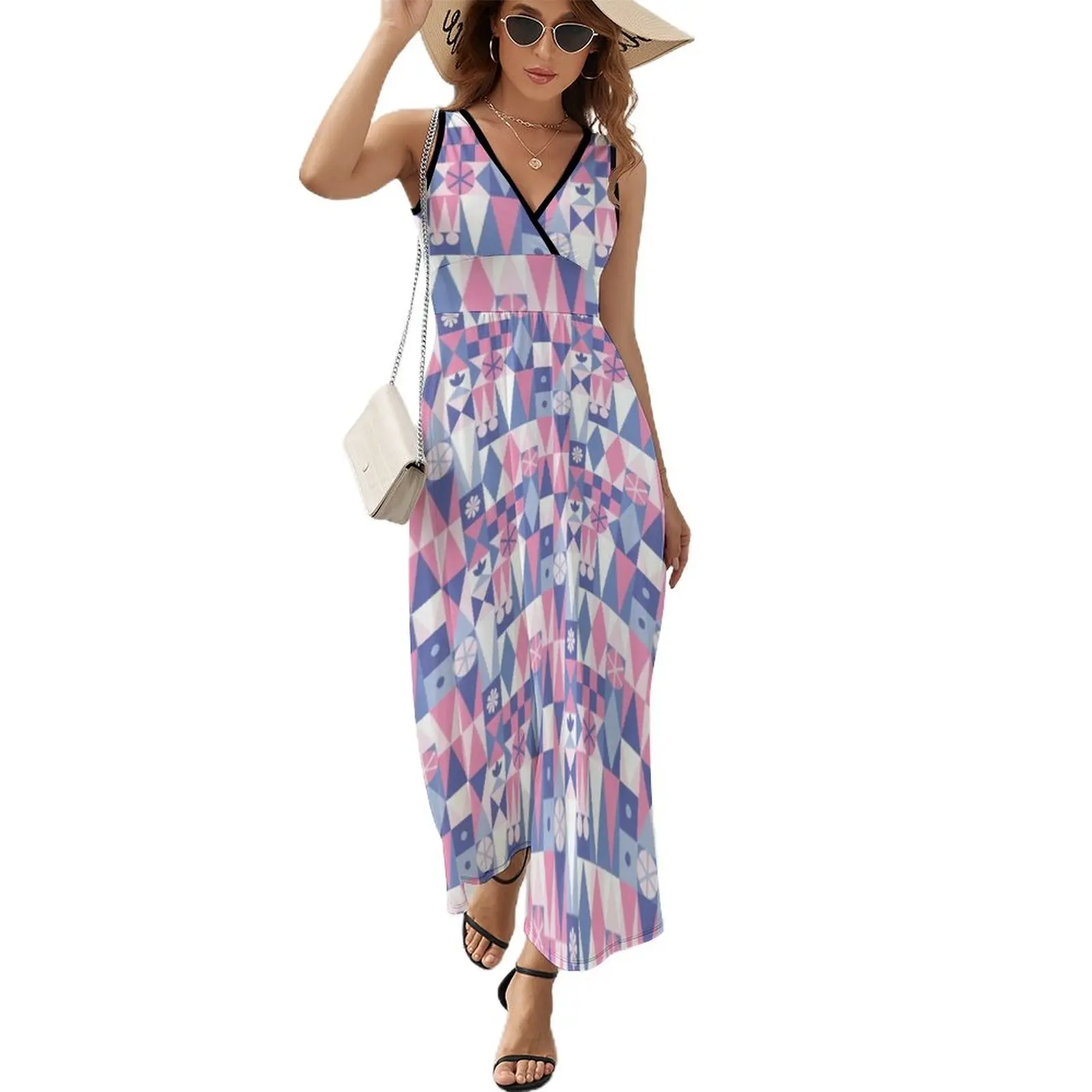 

Carpet - Pink and Blue Sleeveless Dress dresses for woman Elegant gowns dresses for womens beach dresses