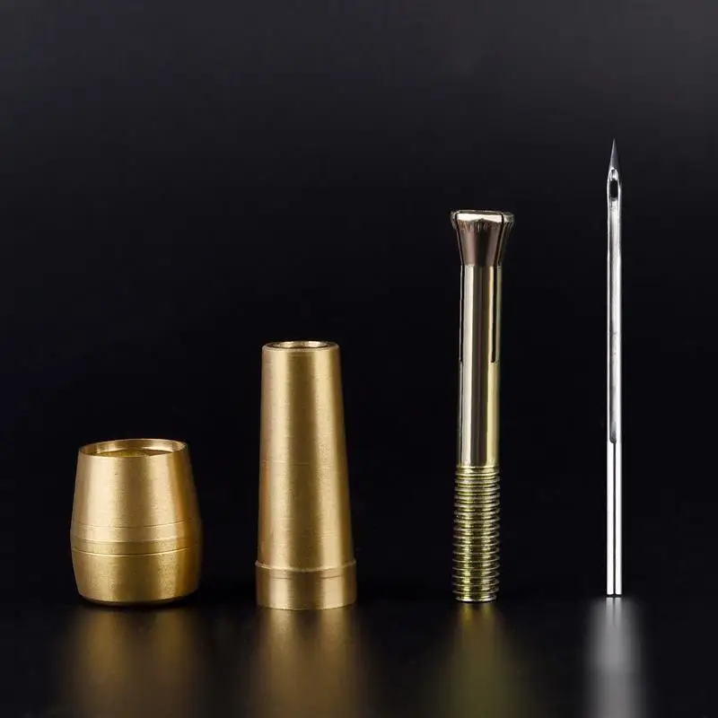 Leather Sewing Kit Sewing Awl Needle Copper Handle Set Canvas Tent Shoes Repairing Tool Nylon Thread