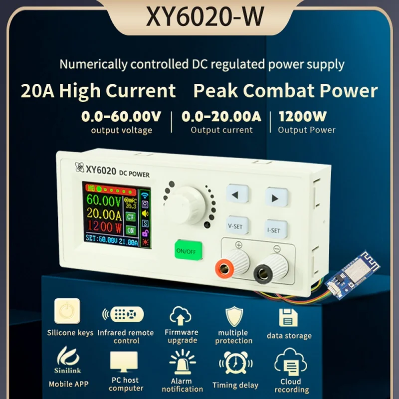 XY6020 20A 1200W 조정 가능한 DC 스텝다운 전원 공급 장치 모듈 전압 조정기 안정기 정전압 전류 변환기 모듈