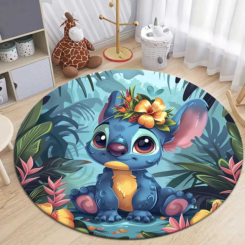 Description Picture 6 of itemStitch Cute Cartoon HD Printed Round Carpet, Bedroom Balcony Entrance Door .Sofa,kitchene,Non-slip Mat. Home Decoration Gift Rug