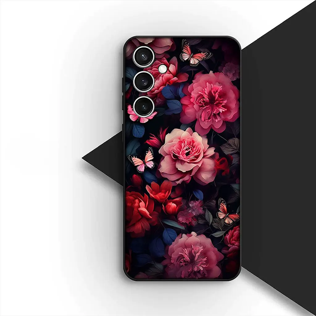 Elegant Red Rose and Pink Peony Floral Phone Case