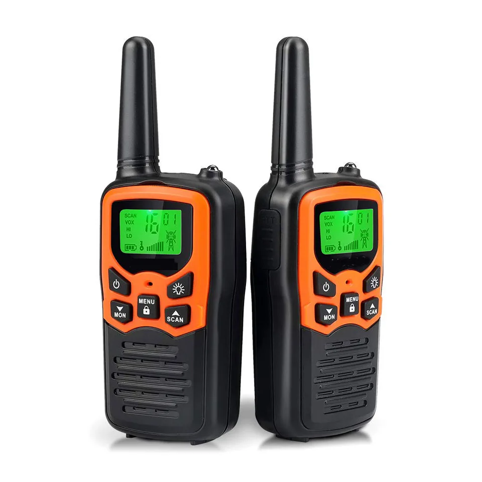 Walkie Talkies with 22 FRS Channels, MOICO Walkie Talkies for Adults with  LED Flashlight VOX Scan LCD Display, Long Range Family Walkie Talkie for