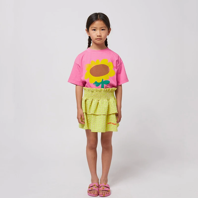 Children's T-shirt 2025 New Spring Summer Boys' Letter Printed Top Girl Cartoon T-shirt Kids Striped Shirt Shorts Set 4