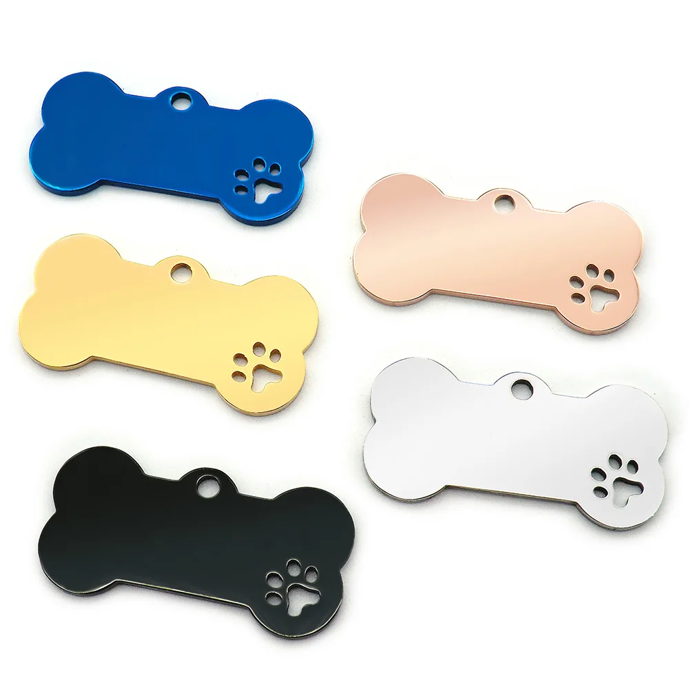 pet id tags dog collar tags medal pendant 20Pcs Personalized Collar Stainless Bone Pet ID Tag Engraved Pet ID Name Puppy Dog Tag Pendant Bone Accessories