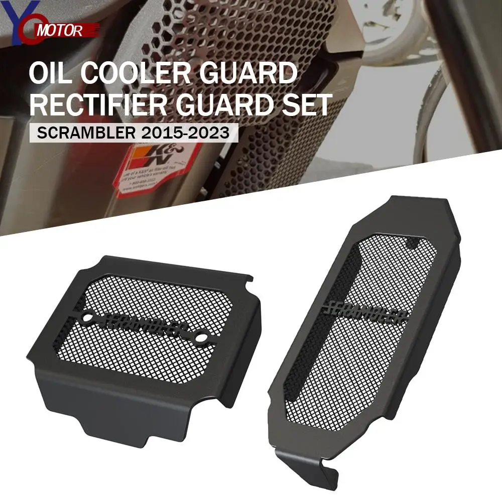 

New For Ducati Scrambler Italia Independent /Urban Enduro /Flat Tracker Pro 2016 Oil Cooler Guard Motorcycle Rectifier Cover Set