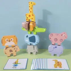 Wooden Animal Stacking Puzzle Toy - Montessori Fine Motor Skills Development (As shown)