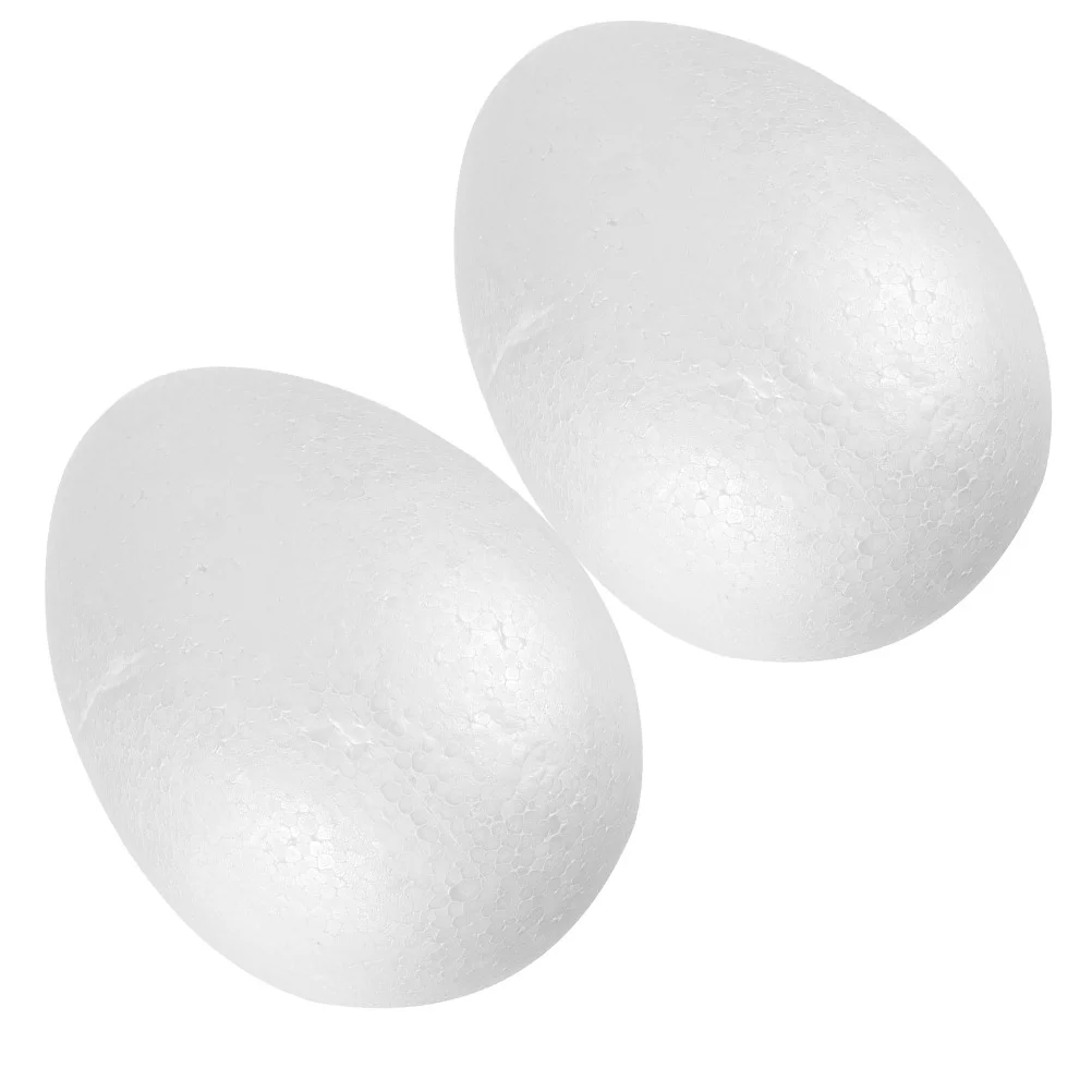 

2 Pcs Egg Painted Decorative Eggs Small Blank for Easter Party Toys Decorate Foams White Child