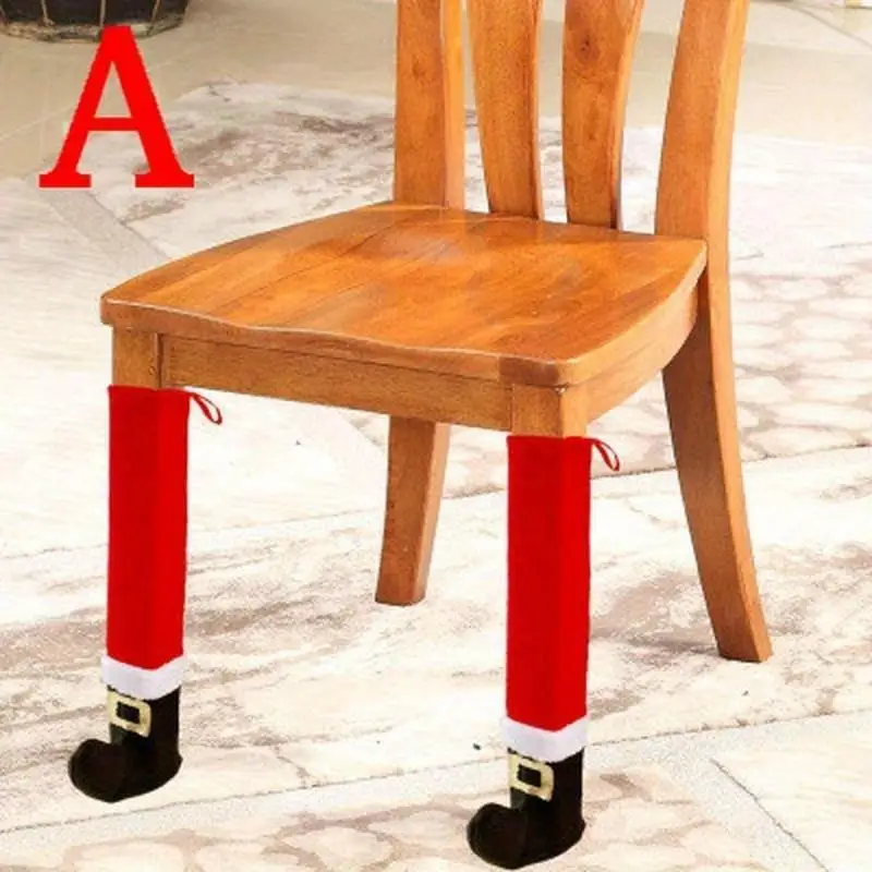 Christmas Decorative Chair Leg Covers Fabric Cartoon Table And Chair Covers Christmas Holiday Party Home Decor Table Leg Covers