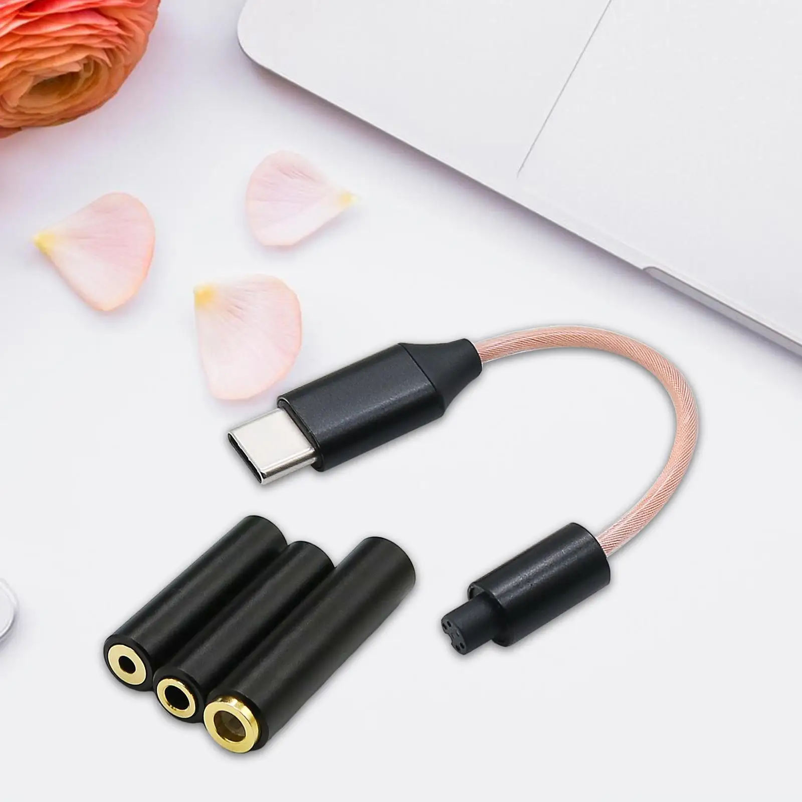 3 in 1 Audio Cable to 2.2mm 3.5mm 4.4mm Headphone Jack Adapter USB C to 3.5mm Audio Adapter for Mobile Computer Laptop PC Tablet