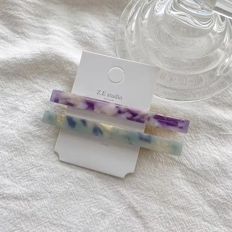 2 Stück neue Acetat-Einzelspange Haarspange hinten des Kopfes japanische seitliche Pony-Clip-Zubehör – Detail 7