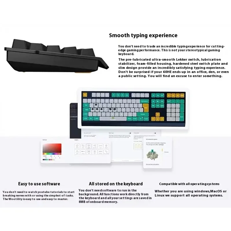 Original Wooting 60HE Magnetic Switch Mechanical Gaming Keyboard