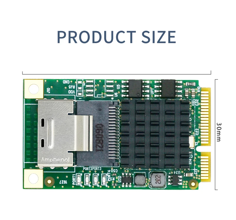 6 Gbit/s Mini-PCIe auf 4-Port-SATA3-Erweiterungskarte – Detail 5