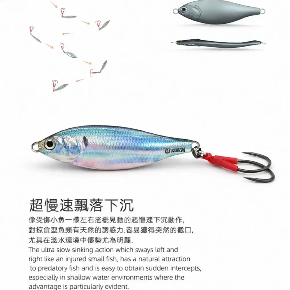 Metal Jig Bait Spinner Sinking 3D Eye Color Laser Spinning Gear Luring Cast Fishing Tackle Blade Hook Pesca VIB Lure 3