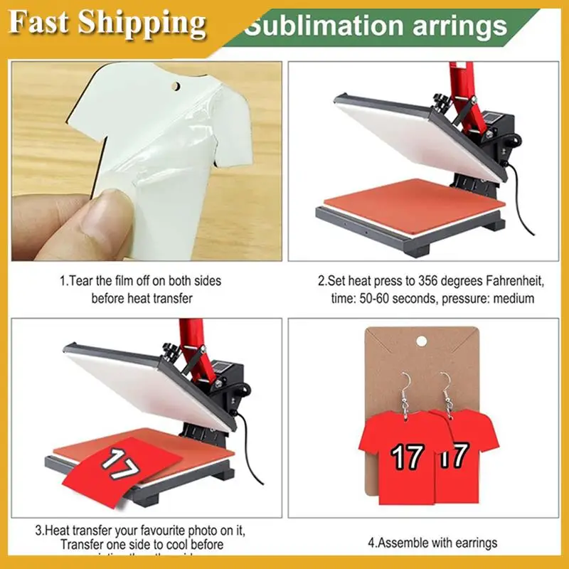 48Pcs DIY Sublimation Earrings Blank Sublimation Earrings Wooden MDF Football Shirt DIY Blank